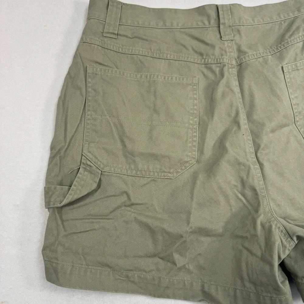 Bill Blass Chino Shorts Womens Size 14 Taupe Green High Rise - Picture 8 of 8